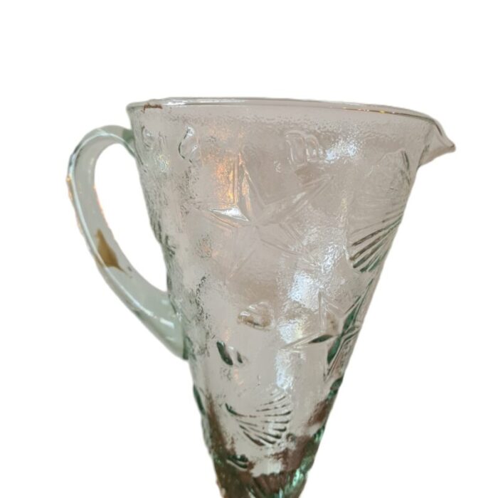 spanish glass jug with shells and starfish 1980s 2