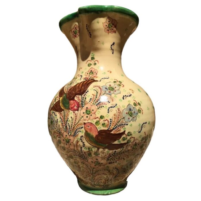 spanish jar with hand painting decoration with birds and flowers by puente del arzobispo 10