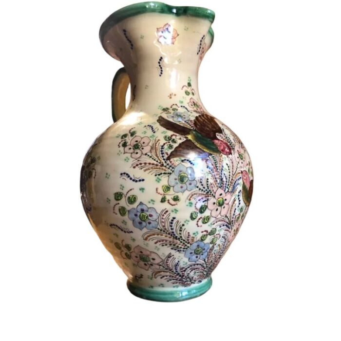 spanish jar with hand painting decoration with birds and flowers by puente del arzobispo 4