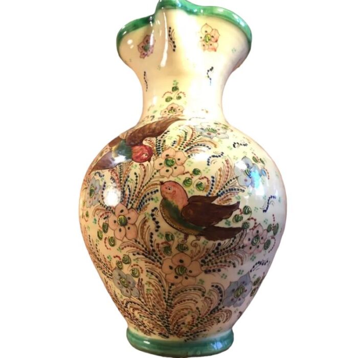 spanish jar with hand painting decoration with birds and flowers by puente del arzobispo 7