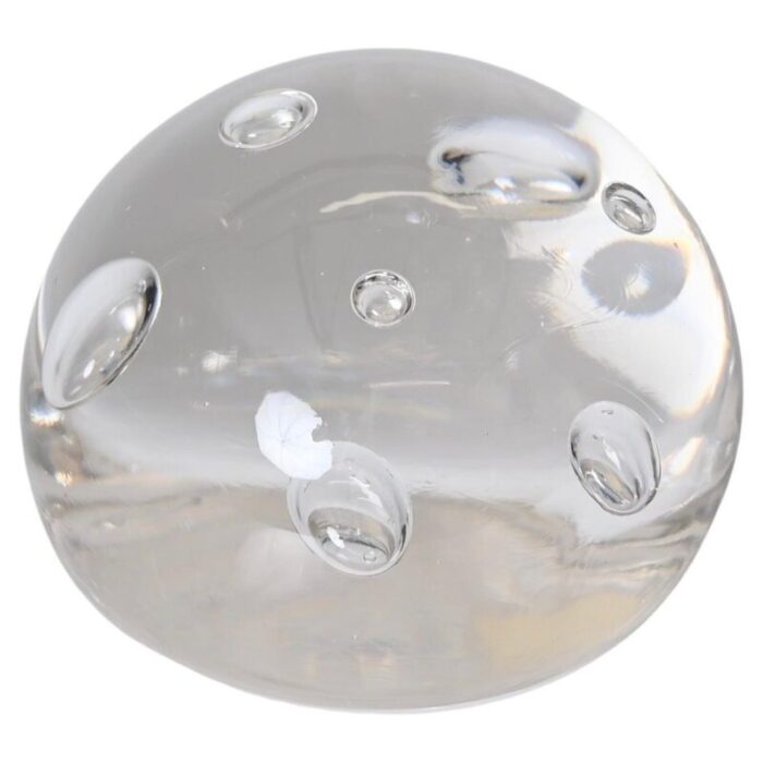 spherical paper weight in murano bubble glass from a seguso italy 1970s 1