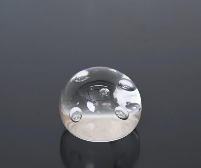 spherical paper weight in murano bubble glass from a seguso italy 1970s 10