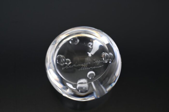 spherical paper weight in murano bubble glass from a seguso italy 1970s 3