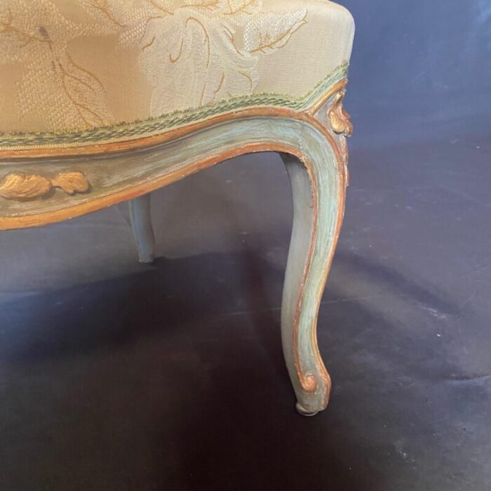 st tropez painted and silk french louis xv style bergere armchairs a pair 9202