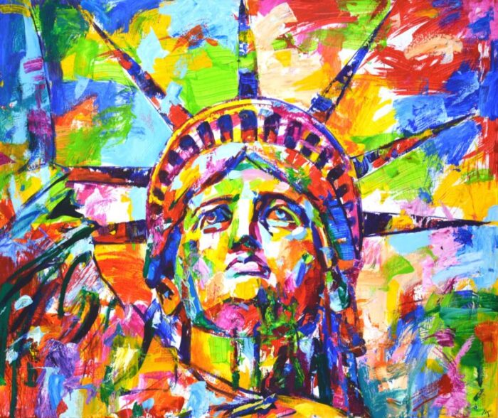 statue of liberty 3 original contemporary painting 6693