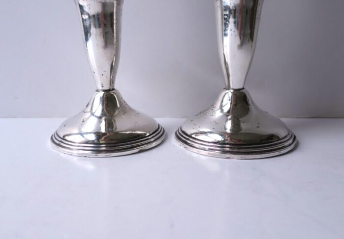 sterling silver candlesticks holder pair 1084