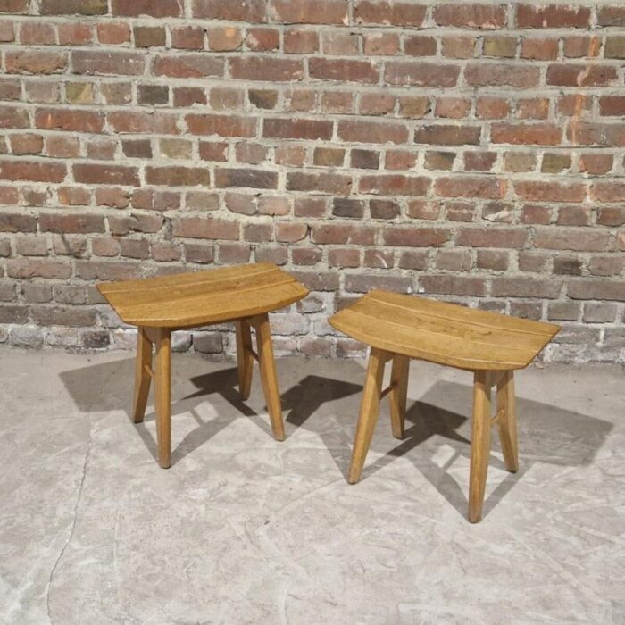 stools thierry attributed to guillerme and chambron for votre maison 1950s set of 2 6627