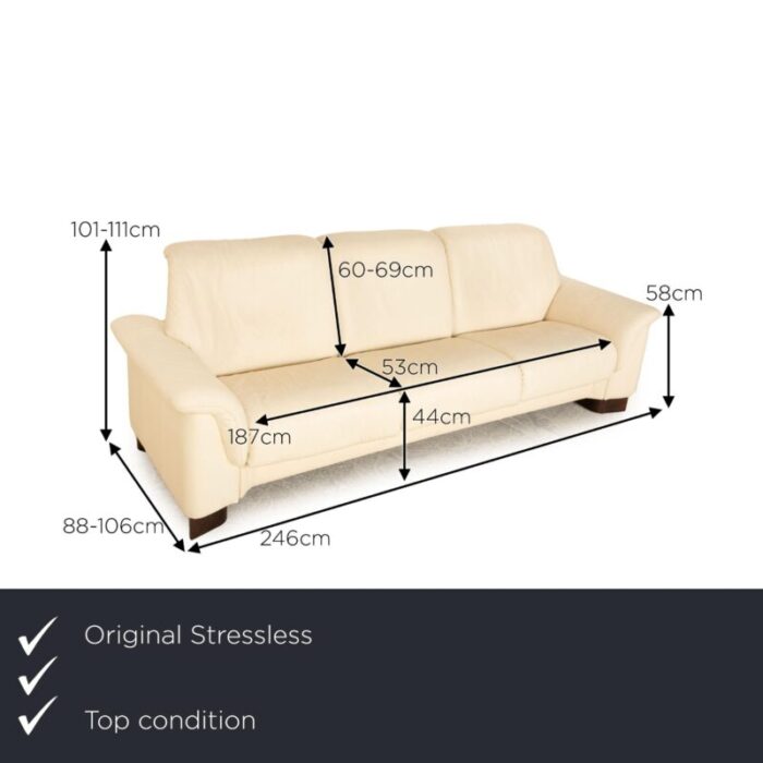 stressless paradise three seater sofa in leather 1534