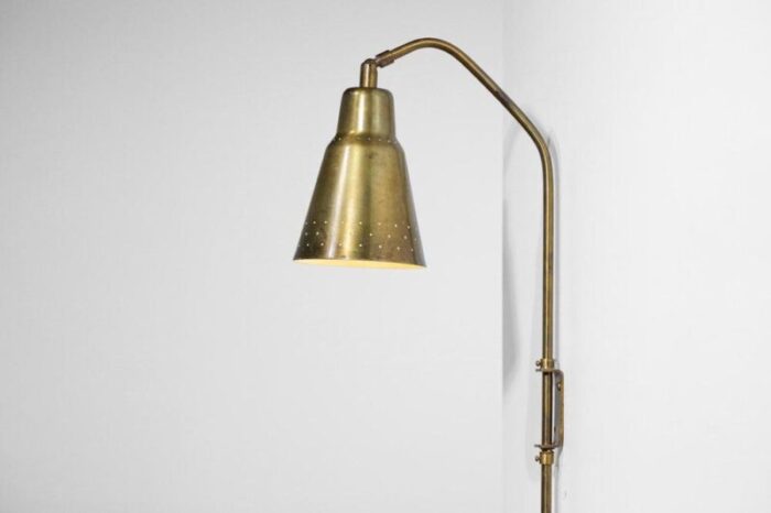 swedish adjustable bracket wall lamp in brass from bergboms 1950s 2447