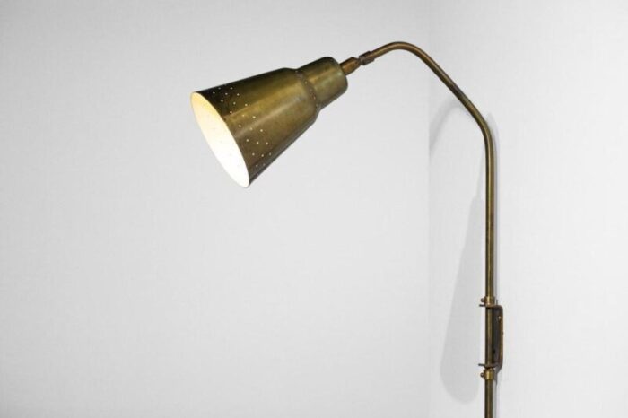 swedish adjustable bracket wall lamp in brass from bergboms 1950s 8617