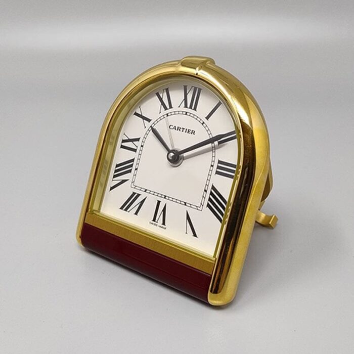 swiss romane alarm clock pendulette from cartier 1980s 3