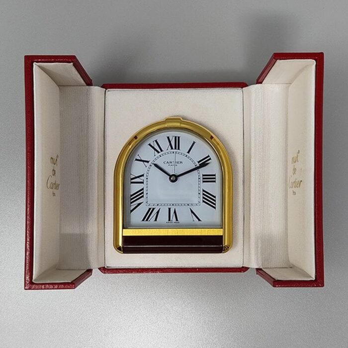 swiss romane alarm clock pendulette from cartier 1980s 8