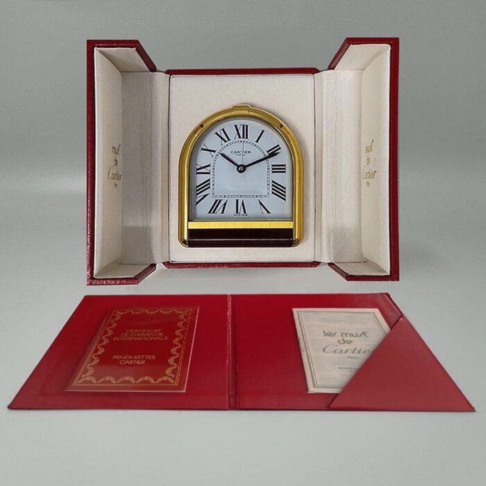 swiss romane alarm clock pendulette from cartier 1980s 9