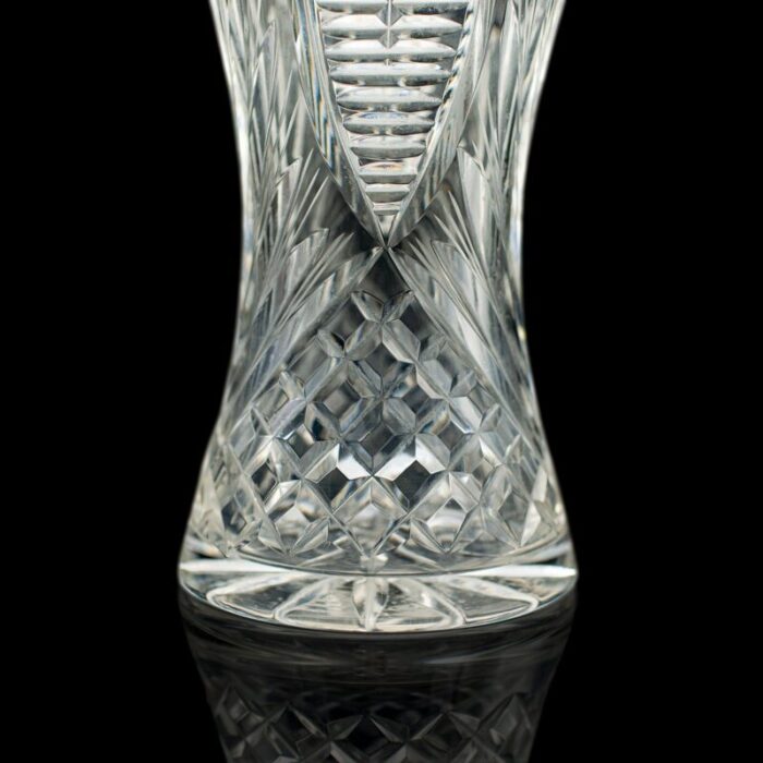 tall vintage crystal flower vase 1950s 11