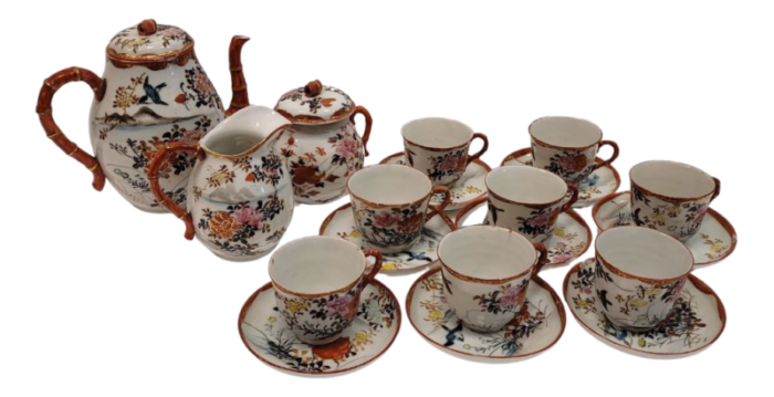 tea set in kutani porcelain japan 19th century set of 19 9646