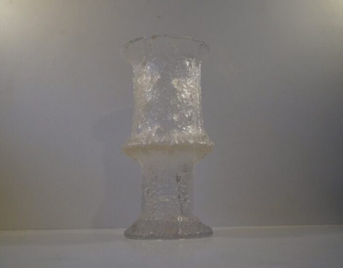 textured modernist glass vase by timo sarpaneva for iittala 1960s 6