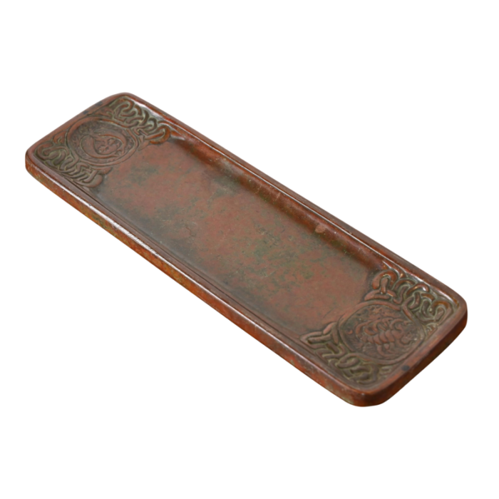 tiffany studios new york zodiac patinated bronze pen tray circa 1910 7806