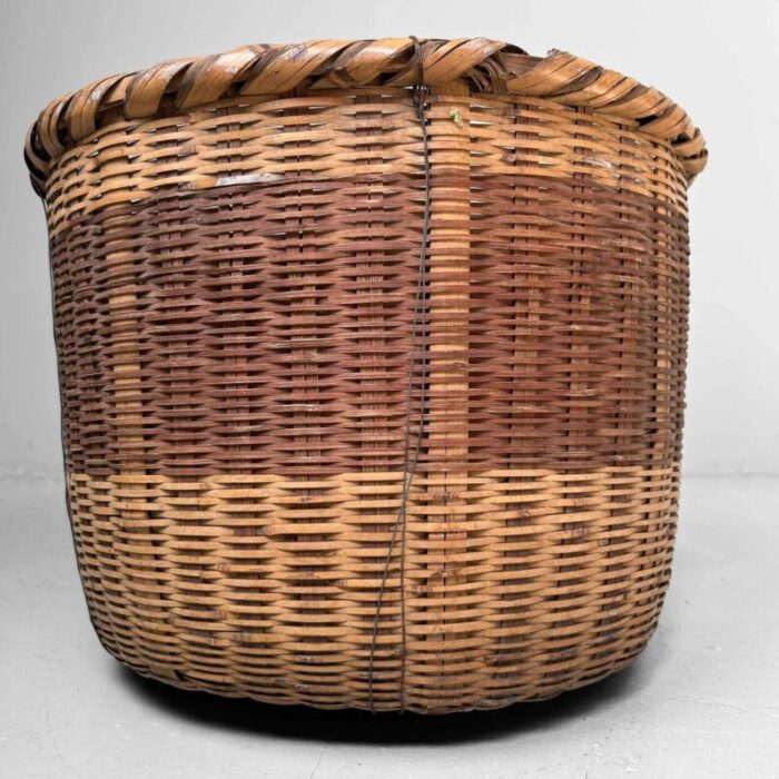 traditional japanese okimono kago storage basket bamboo basket showa era 1950s 1