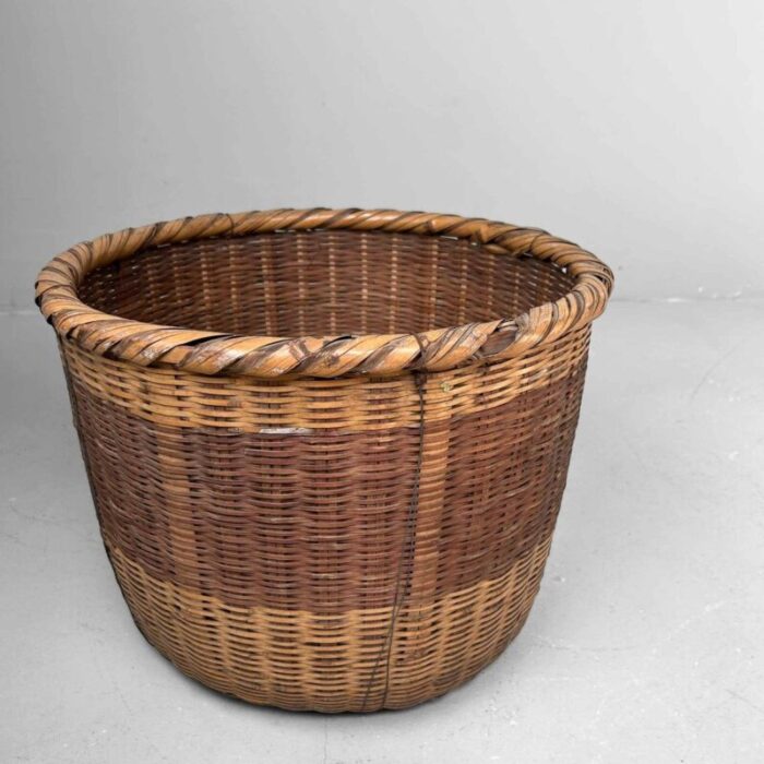 traditional japanese okimono kago storage basket bamboo basket showa era 1950s 2