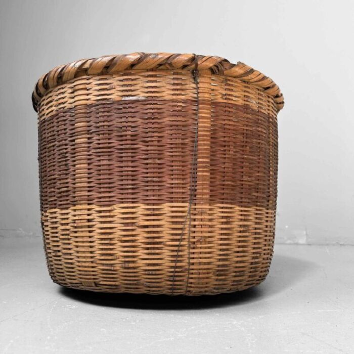 traditional japanese okimono kago storage basket bamboo basket showa era 1950s 4