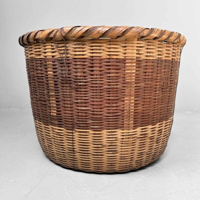 traditional japanese okimono kago storage basket bamboo basket showa era 1950s 6