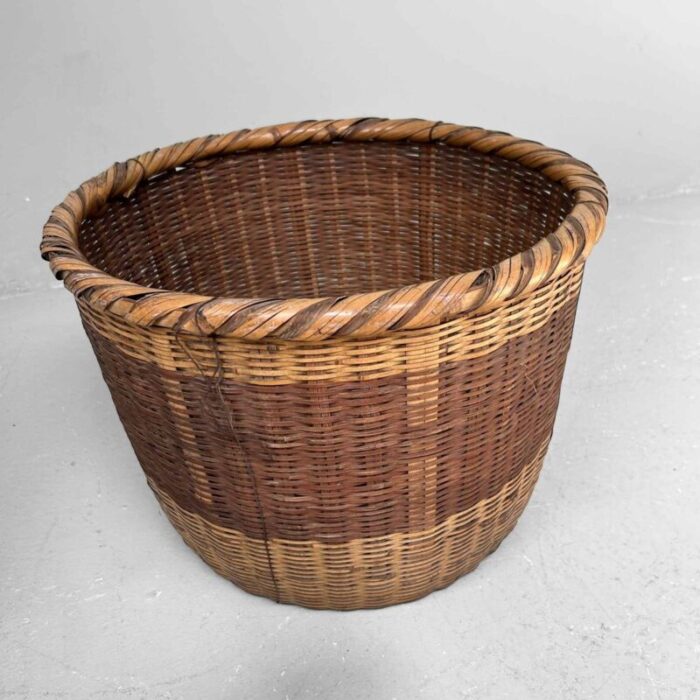 traditional japanese okimono kago storage basket bamboo basket showa era 1950s 7