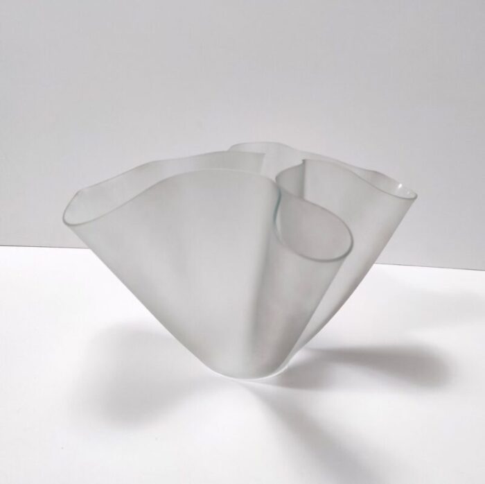 transparent glass cartoccio vase attributed to pietro chiesa for fontana arte italy 1960s 1