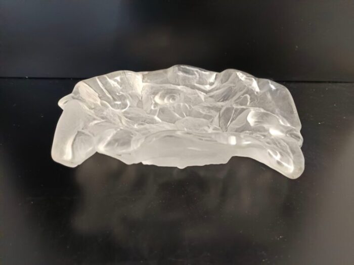 transparent heavy crystal trinket bowl ashtray with shells attributed to jolanda prinsen 1970s 8