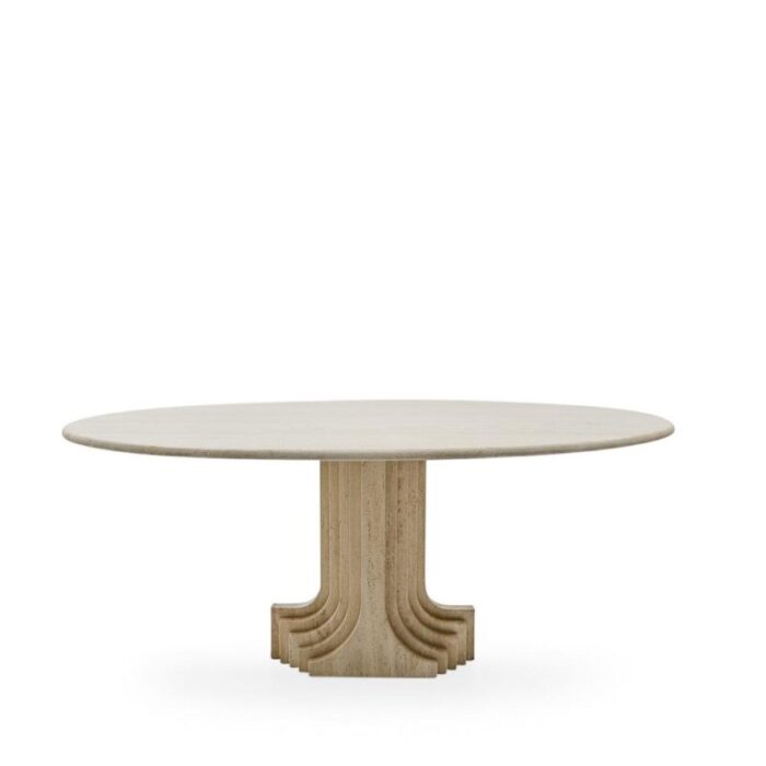 travertine dining table by carlo scarpa for cattelan italy 1970s 0400