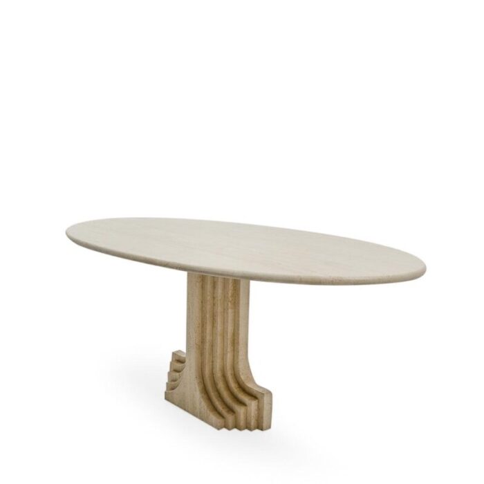 travertine dining table by carlo scarpa for cattelan italy 1970s 1109