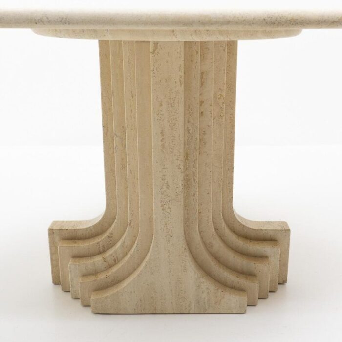 travertine dining table by carlo scarpa for cattelan italy 1970s 4161