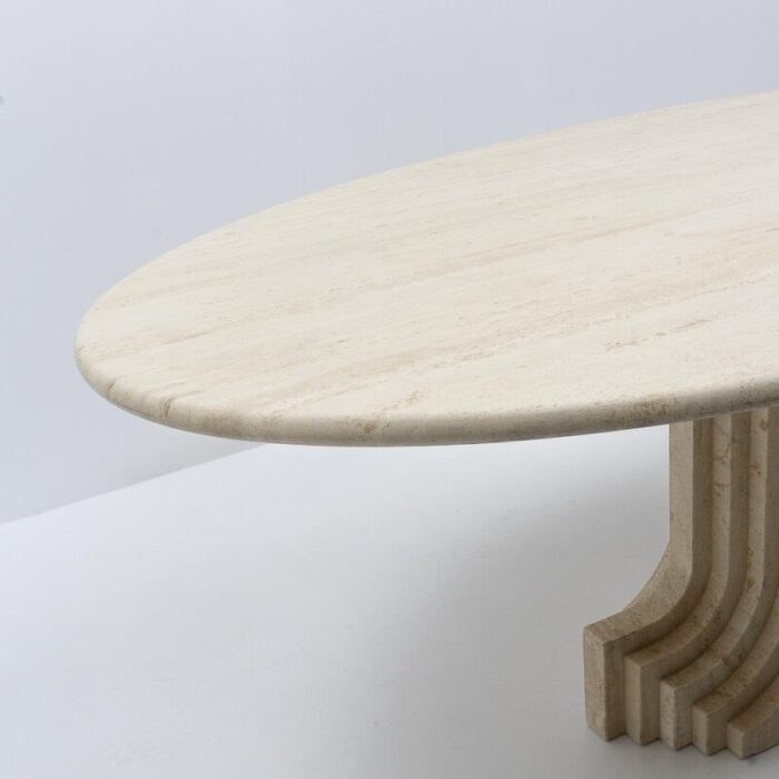 travertine dining table by carlo scarpa for cattelan italy 1970s 5699