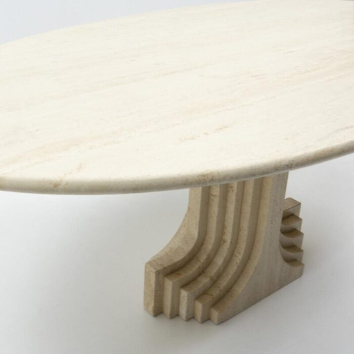 travertine dining table by carlo scarpa for cattelan italy 1970s 6191