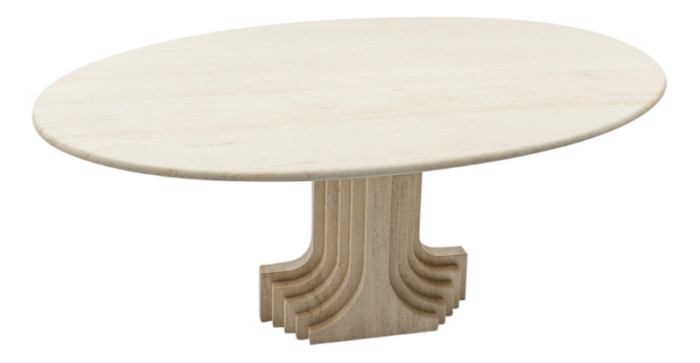 travertine dining table by carlo scarpa for cattelan italy 1970s 6661