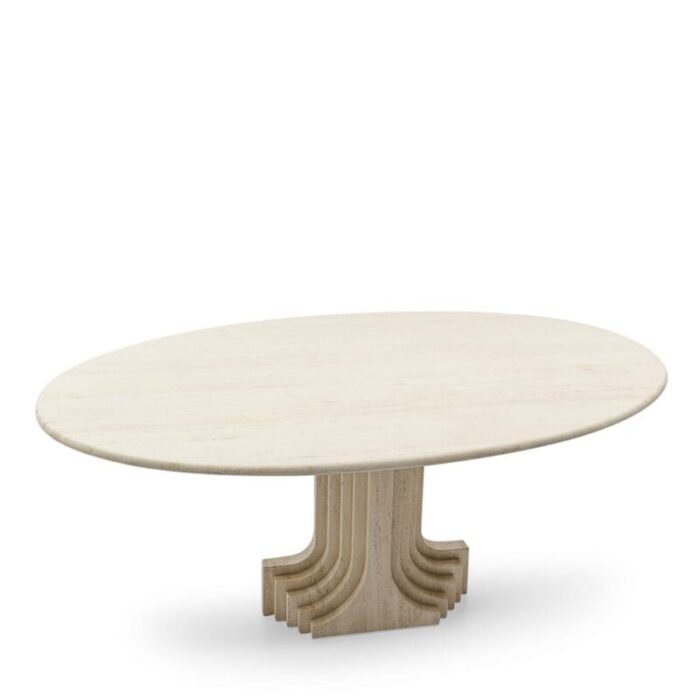 travertine dining table by carlo scarpa for cattelan italy 1970s 8287