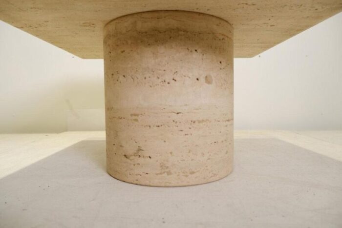 travertine side table attributed to angelo mangiarotti for up and up 2924