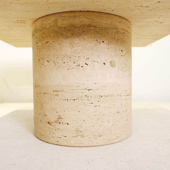 travertine side table attributed to angelo mangiarotti for up and up 4088