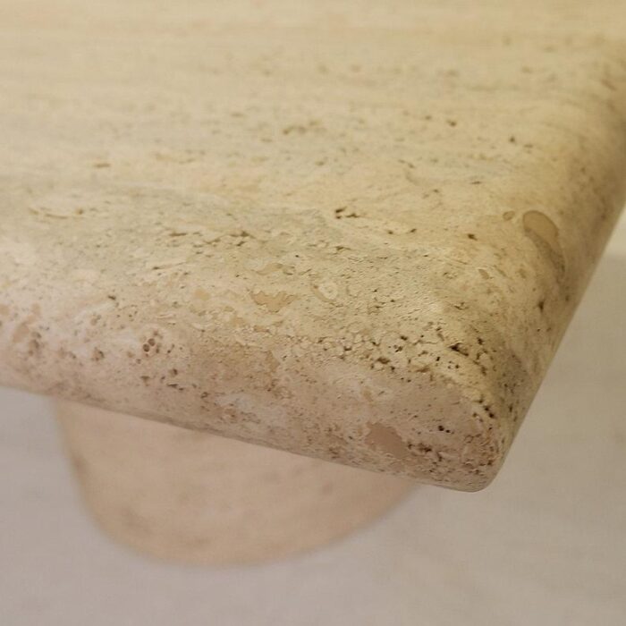 travertine side table attributed to angelo mangiarotti for up and up 7770