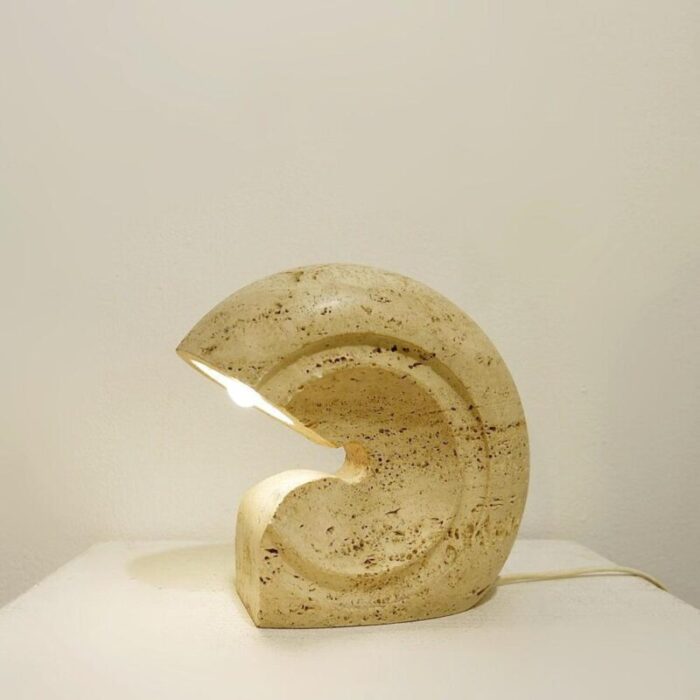 travertine table lamp attributed to giuliano cesari for luigi sormani italy 1960s 2782