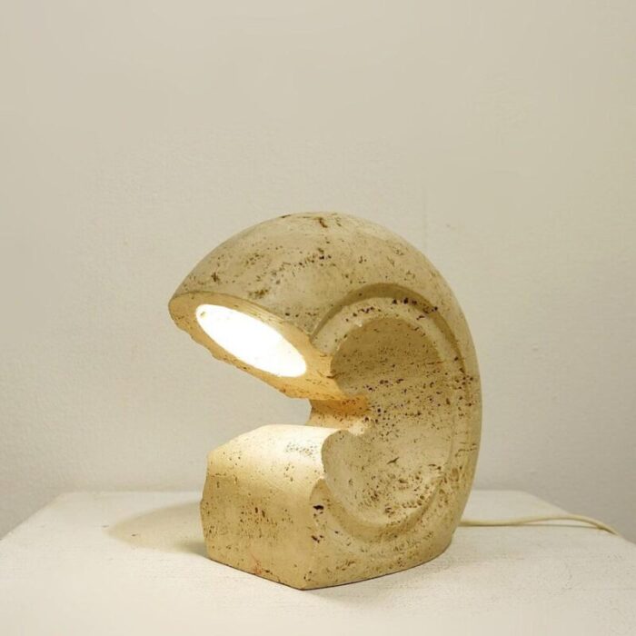 travertine table lamp attributed to giuliano cesari for luigi sormani italy 1960s 3882