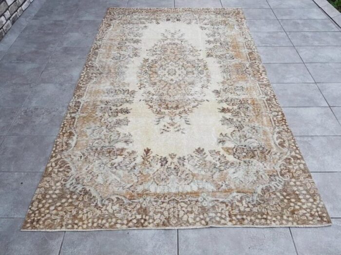 turkish beige area rug 1960s 1186