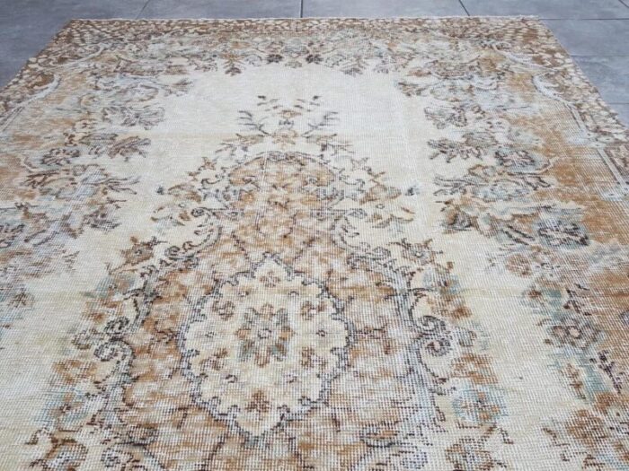 turkish beige area rug 1960s 2899