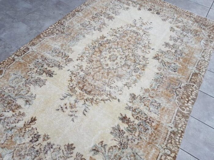 turkish beige area rug 1960s 5730