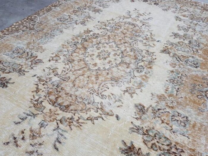 turkish beige area rug 1960s 7365