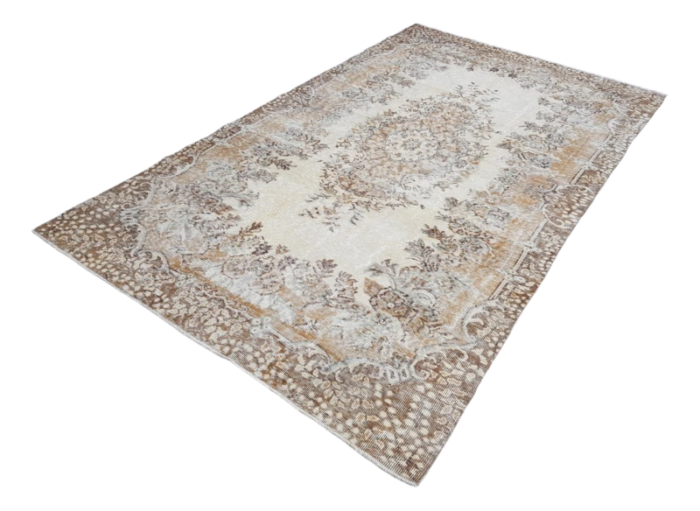 turkish beige area rug 1960s 7518