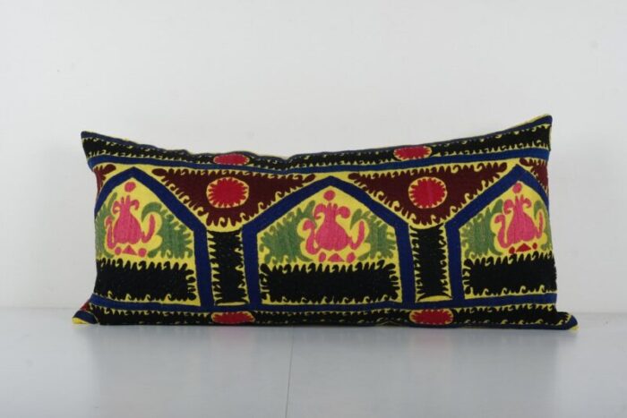 turkish yellow suzani cushion cover 1