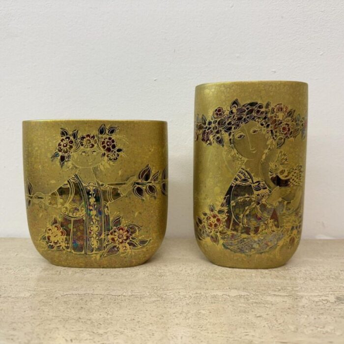 vases by bjorn wiinblad for rosenthal 1970s set of 2 2