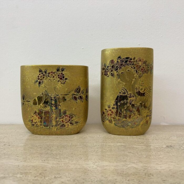 vases by bjorn wiinblad for rosenthal 1970s set of 2 3