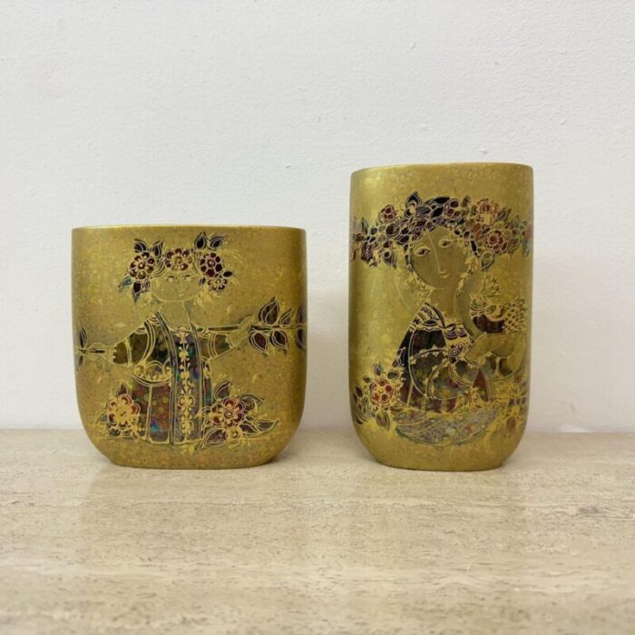 vases by bjorn wiinblad for rosenthal 1970s set of 2 4