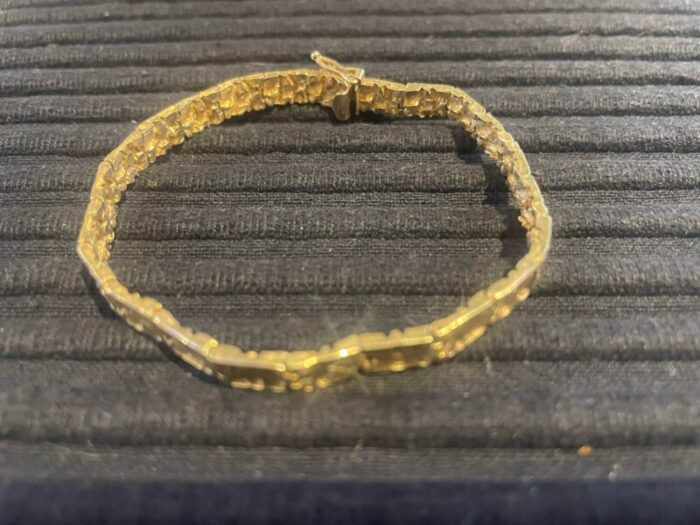 vintage 14k yellow gold nugget bracelet 4381